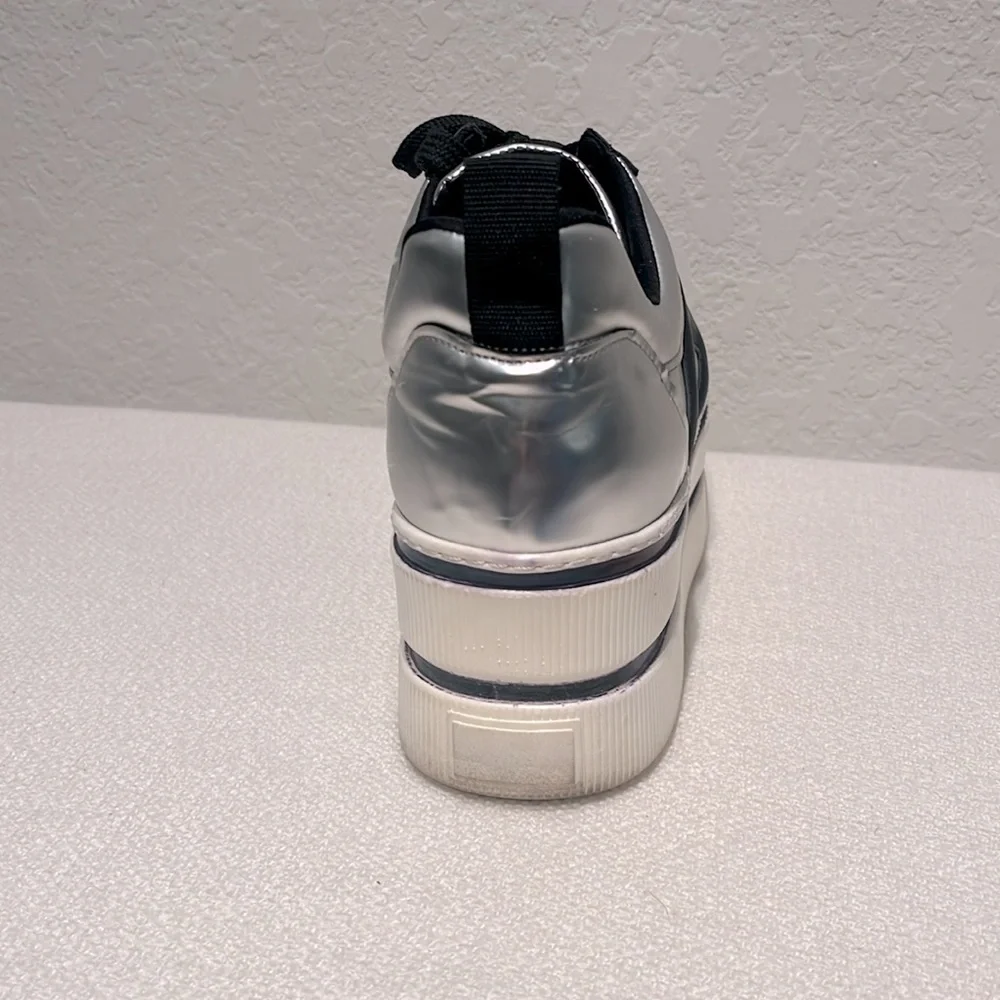 Coco Rossino Silver and Black Platform Sneakers - Picture 5 of 13